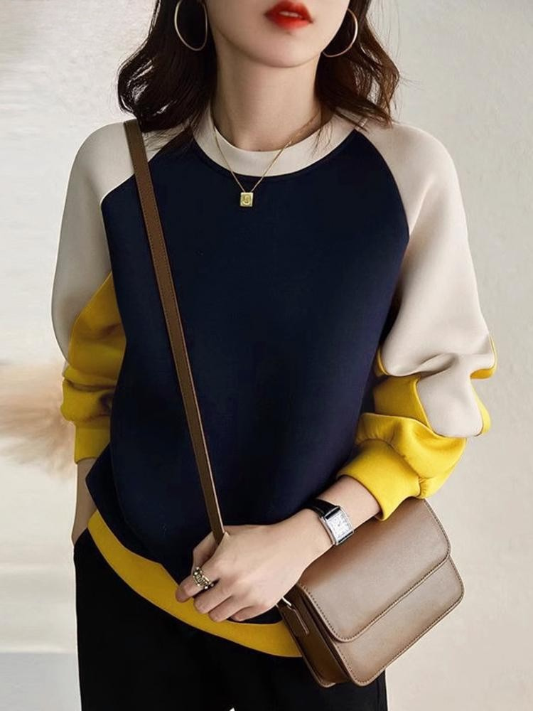 Sweter damski | patchwork, kolorowe bloki