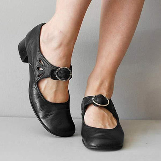 Buty damskie | okrągły nosek, styl vintage