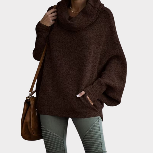 Sweter damski | rękawy nietoperzowe, kieszeń