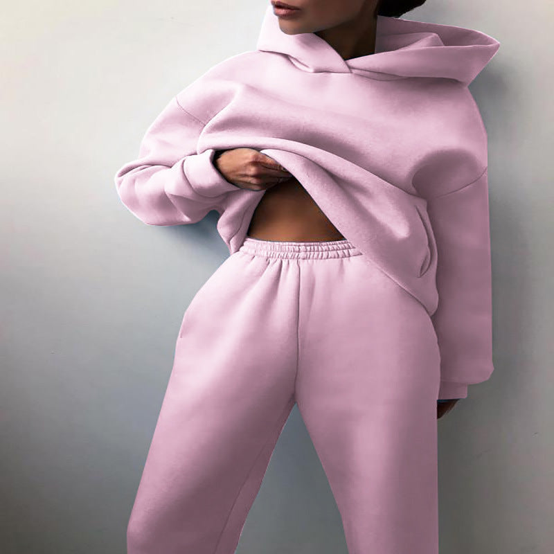 Dres damski | bluza z kapturem, szerokie spodnie