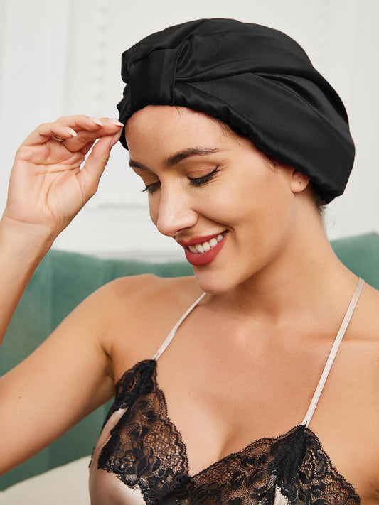 Turban nocny damski | satyna, elastyczna taśma