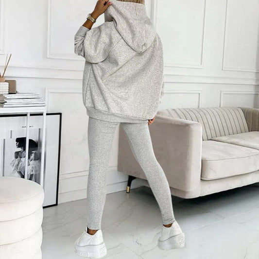 Komplet damski | bluza z kapturem, legginsy