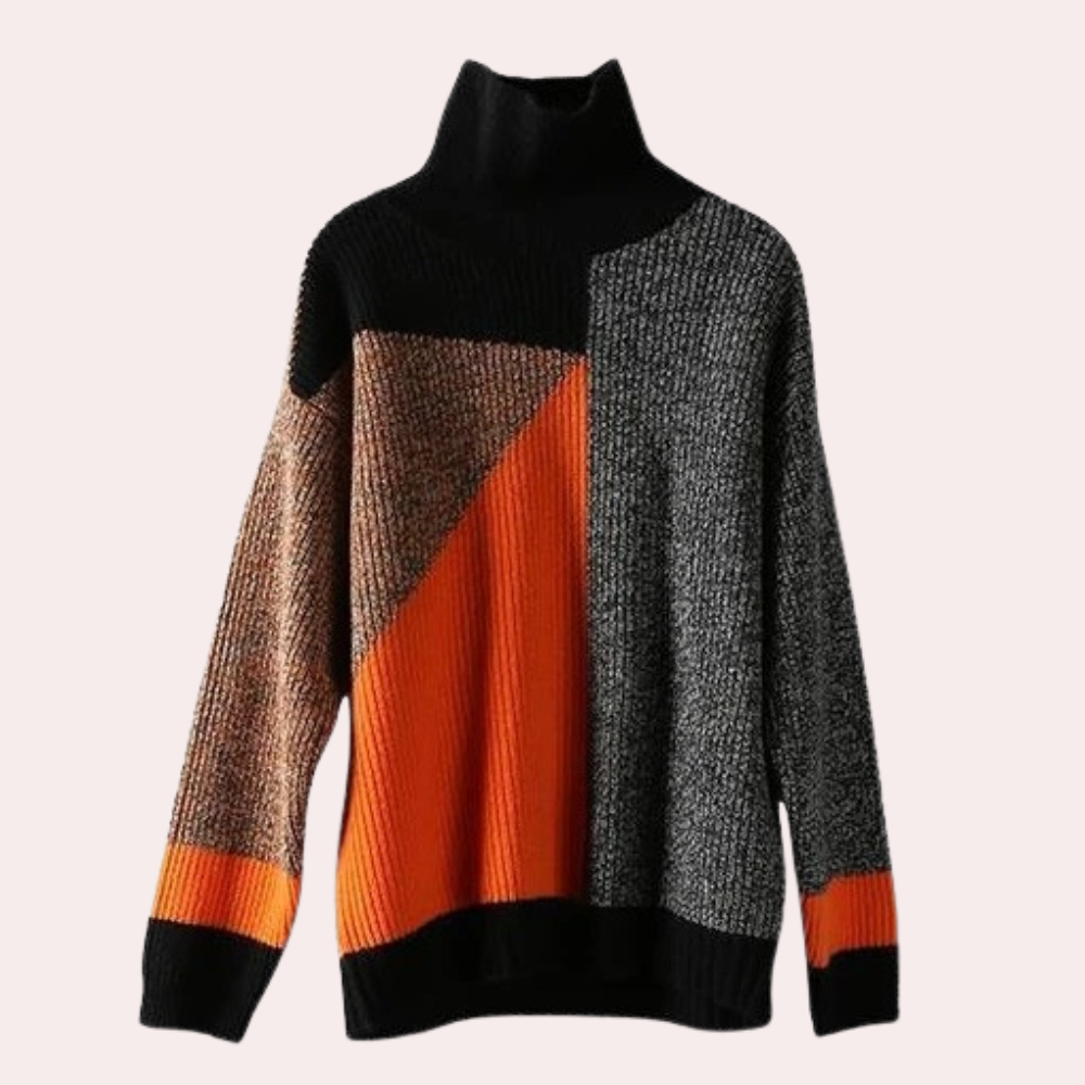 Sweter damski | okrągły dekolt, luźny krój