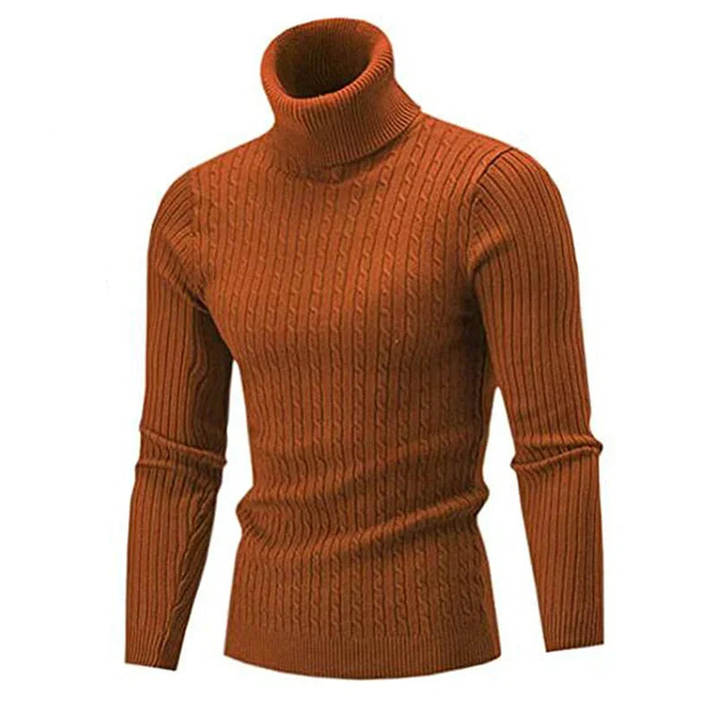 Sweter męski zimowy | golf, długi rękaw