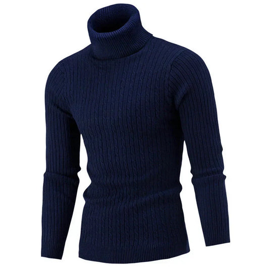 Sweter męski zimowy | golf, długi rękaw