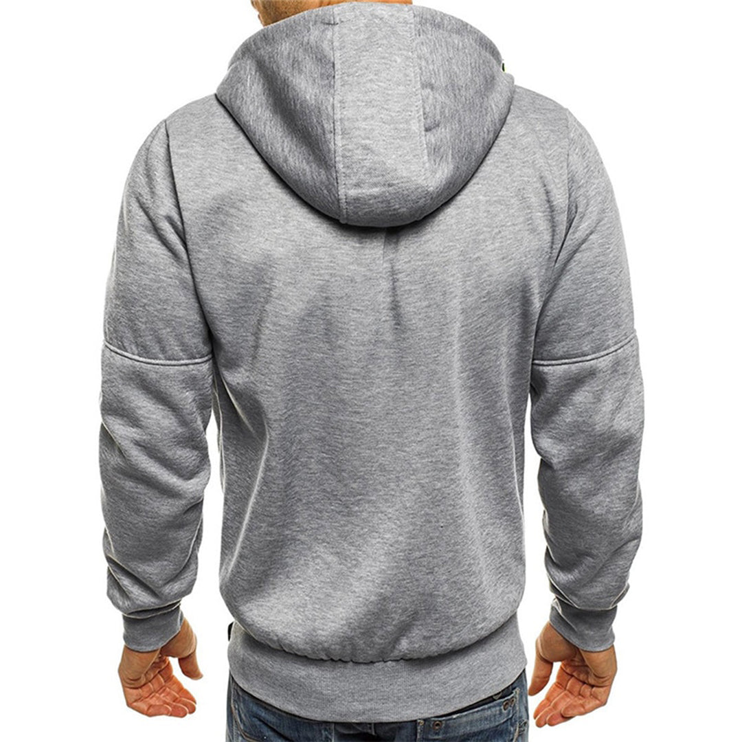 Sweter męski z kapturem | zamek, kieszenie boczne