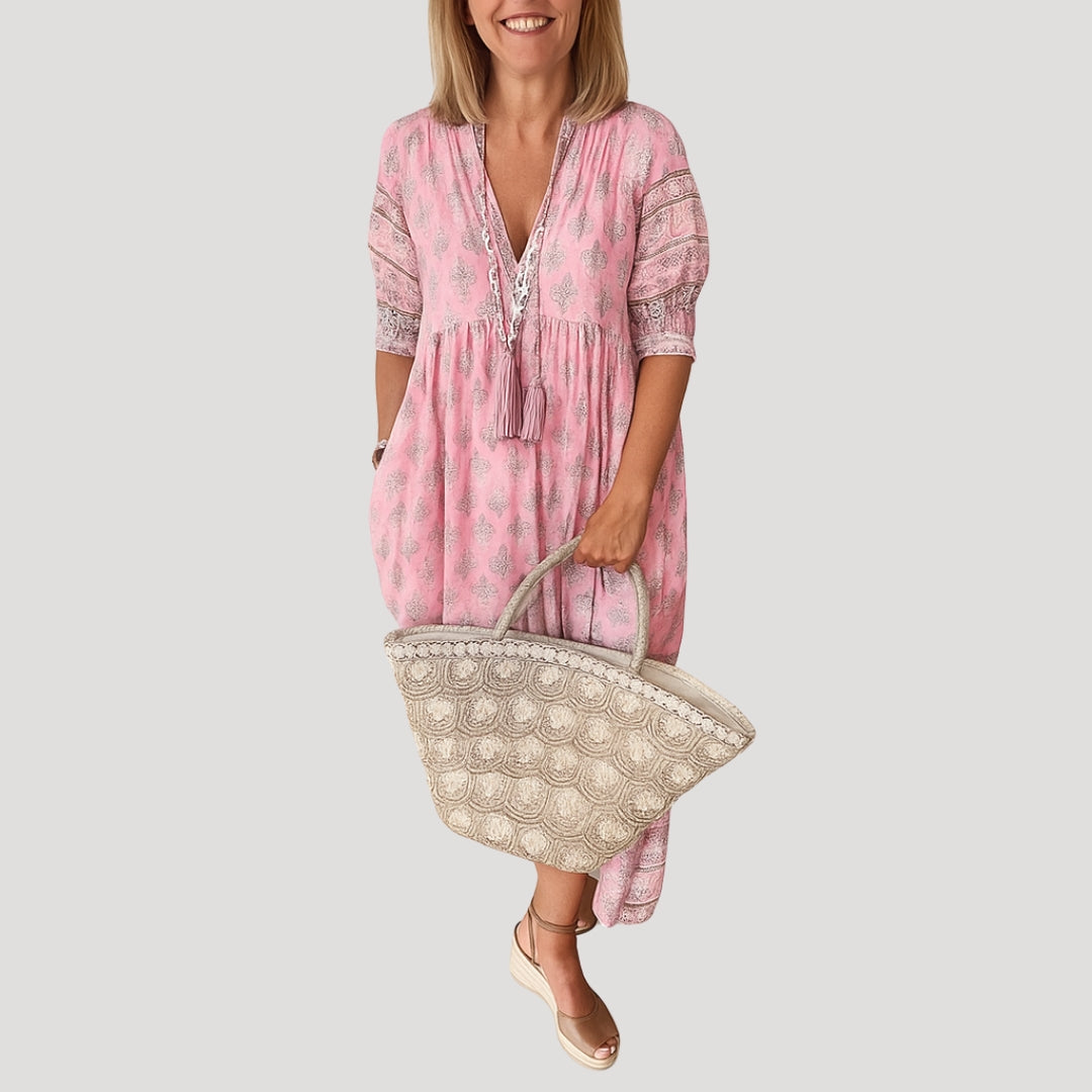 Sukienka midi | boho, kieszenie boczne