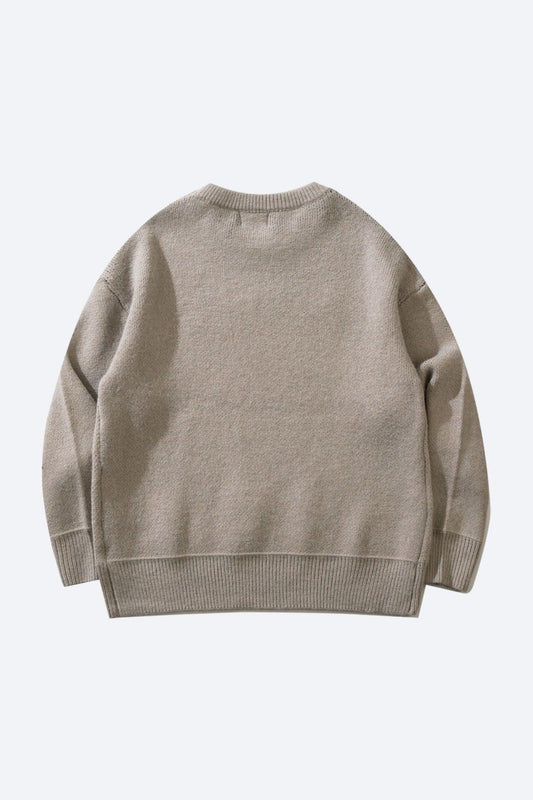 Sweter męski | motyw psa, prosty krój