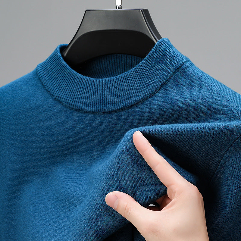 Sweter męski | prążkowany dekolt, dopasowany krój