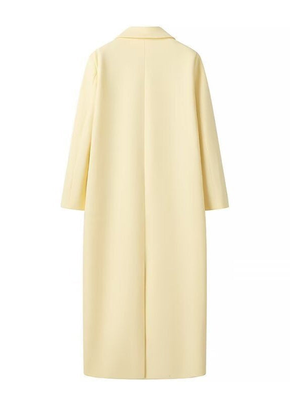 Marisol - Płaszcz damski żółty | Krój oversize, miękki materiał, klasyczny fason | Elegancki styl na wiosnę