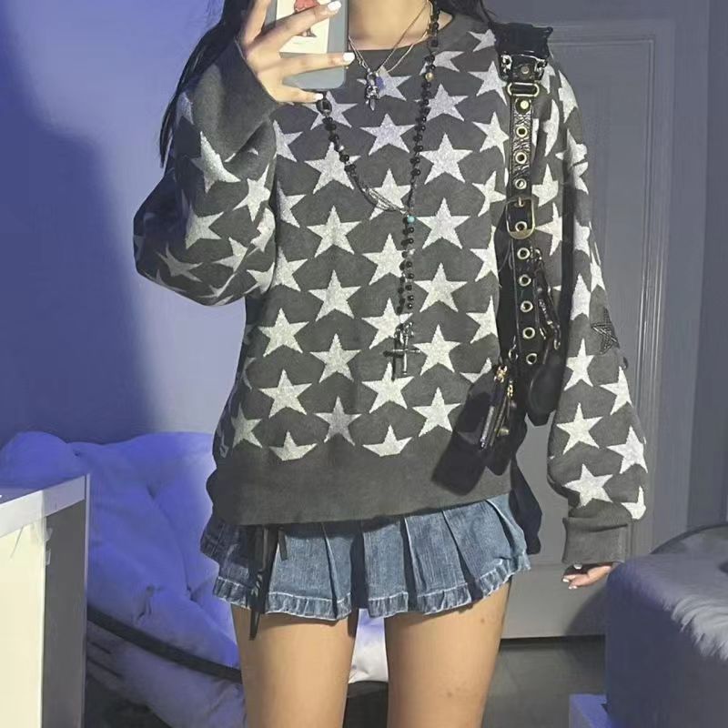 Bluza damska | wzór w gwiazdy, mieszanka bawełny