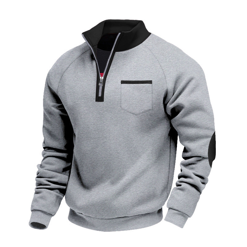 Bluza męska | półzamek, wzmocnienia na łokciach