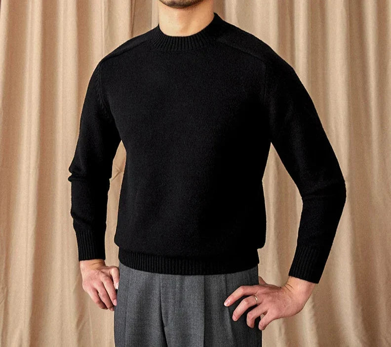 Sweter męski | zimowy, okrągły dekolt