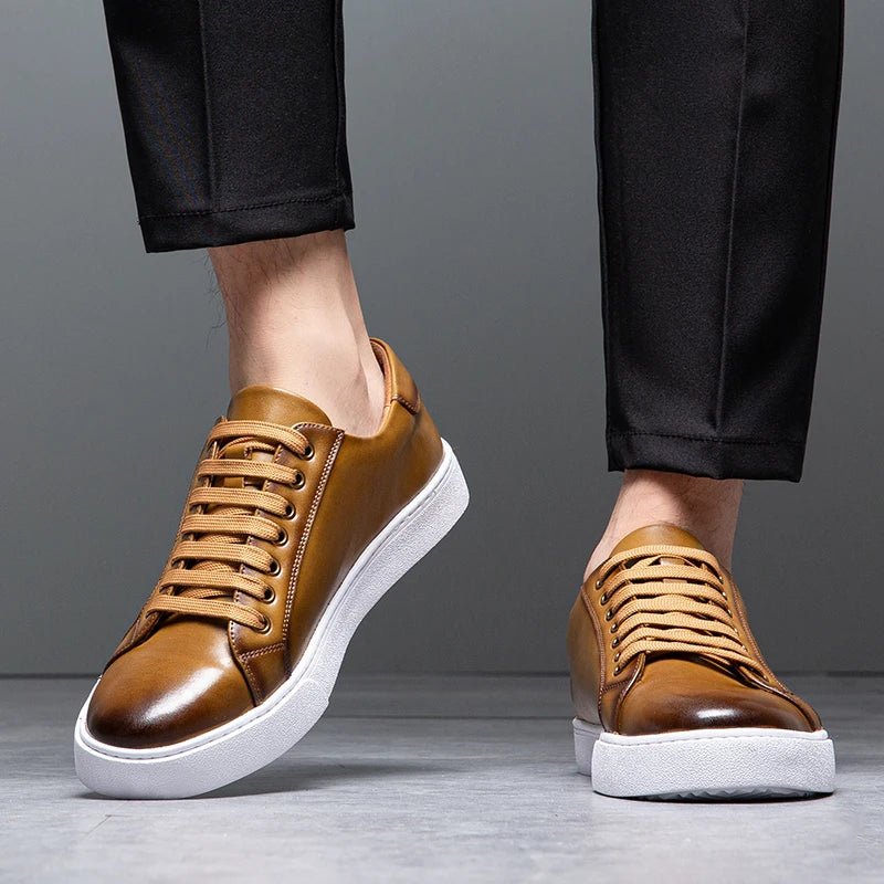 Sneakersy męskie skórzane | wyściełana wkładka