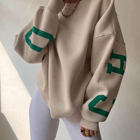 Bluza damska | graficzne rękawy, krój oversize