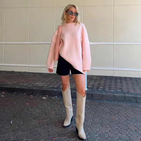 Sweter damski | oversize, miękki materiał
