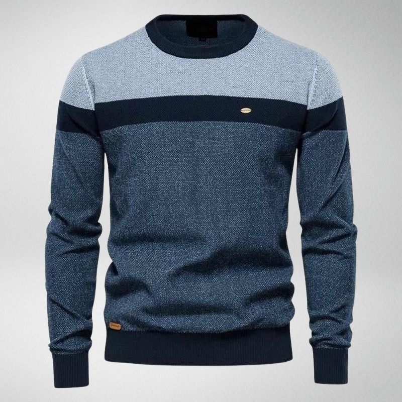 Sweter męski | kontrastowe bloki kolorów, luźny krój