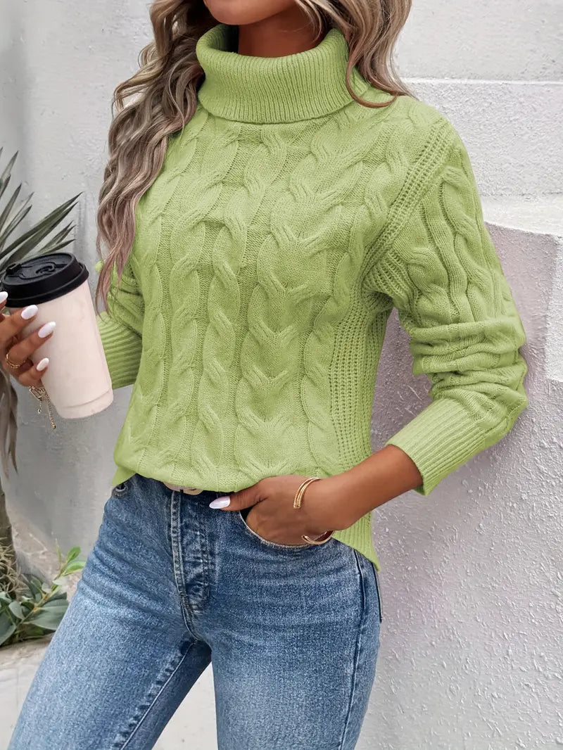 Sweter damski | golf, klasyczny fason