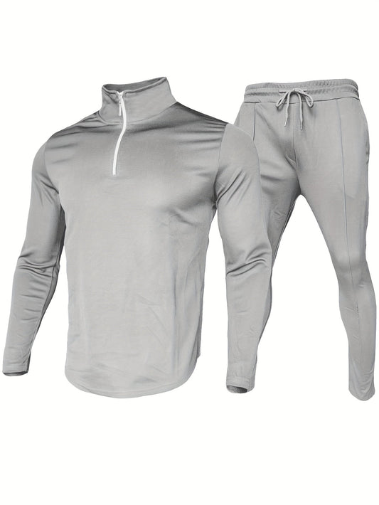 Dres męski | bluza z półzamkiem, sznurek w pasie