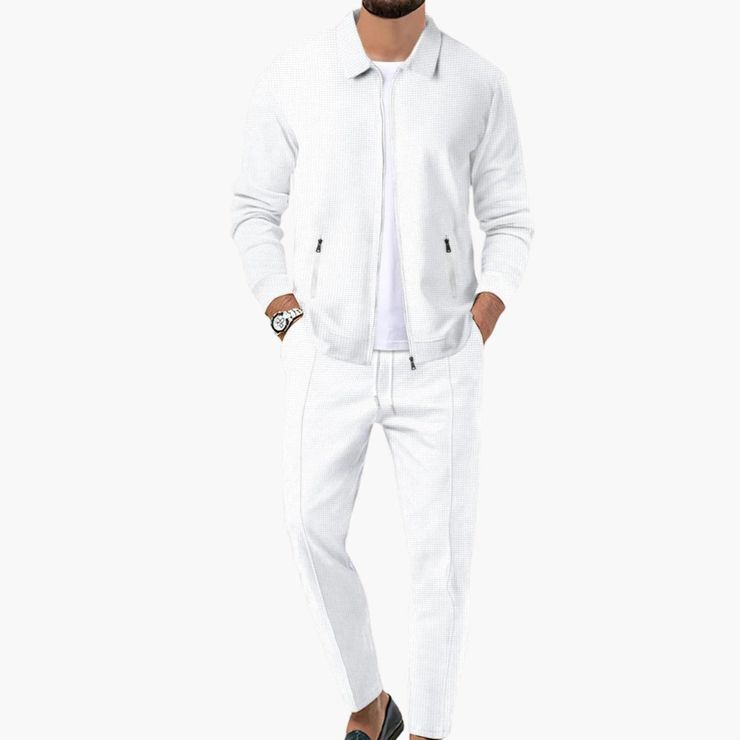 Dres męski | slim fit, kieszenie z suwakiem