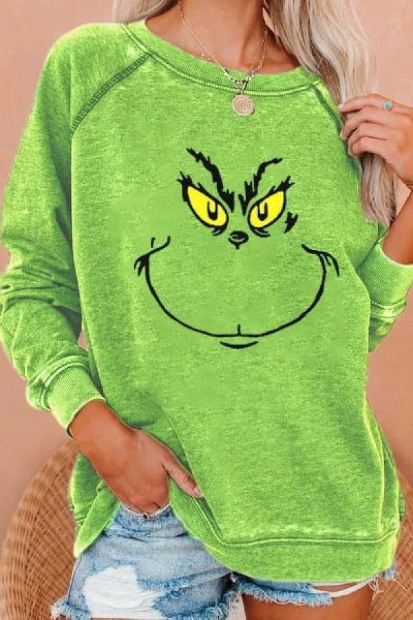 Bluza damska | nadruk z kreskówką, rękawy raglanowe