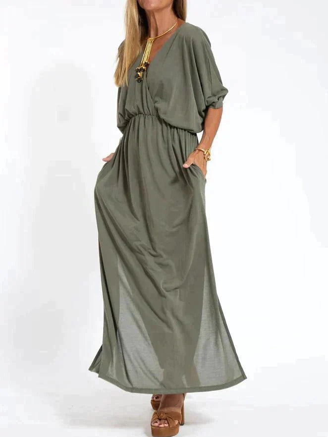 Sukienka maxi | dopasowana w talii