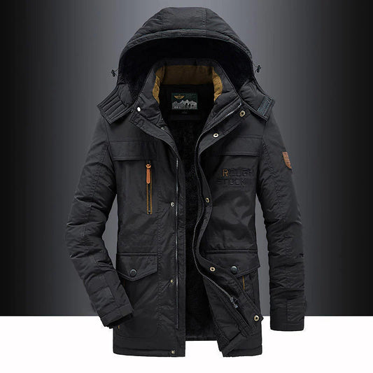 Parka męska | kaptur, zamek z przodu