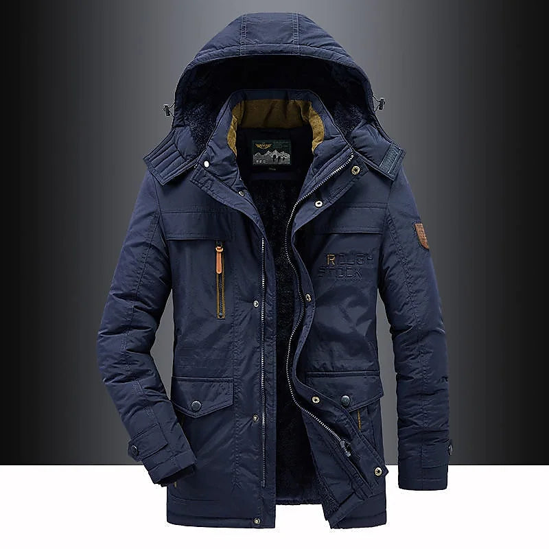 Parka męska | kaptur, zamek z przodu