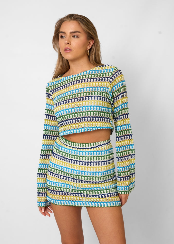 Komplet damski | szydełkowy splot, styl boho