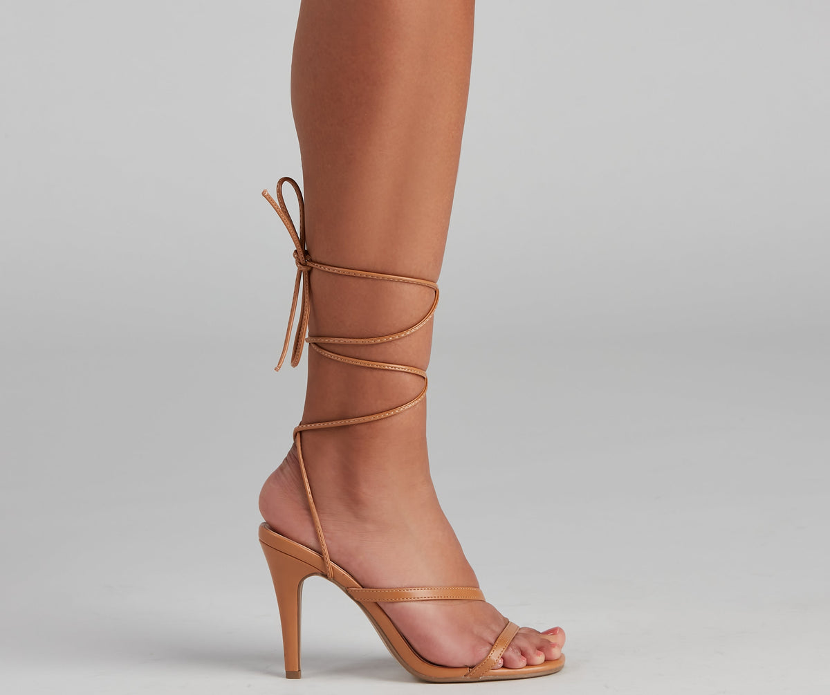 Szpilki damskie sznurowane | Kwadratowy nosek, obcas stiletto, podwójne paski | Elegancki styl wieczorowy