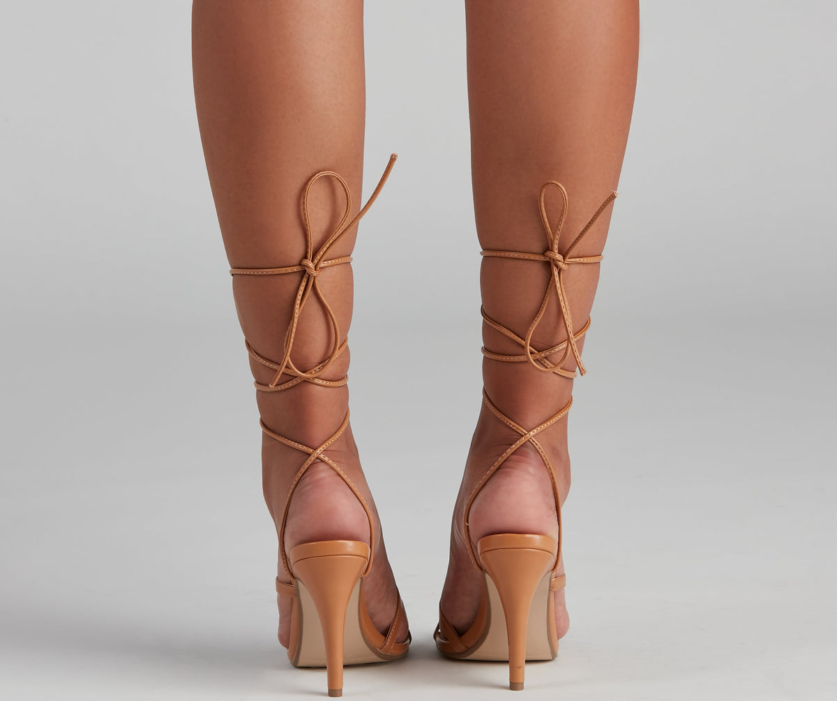 Szpilki damskie sznurowane | Kwadratowy nosek, obcas stiletto, podwójne paski | Elegancki styl wieczorowy