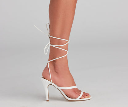 Szpilki damskie sznurowane | Kwadratowy nosek, obcas stiletto, podwójne paski | Elegancki styl wieczorowy