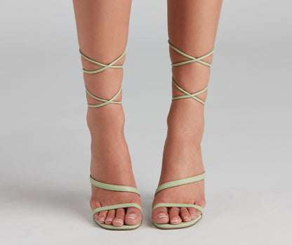 Szpilki damskie sznurowane | Kwadratowy nosek, obcas stiletto, podwójne paski | Elegancki styl wieczorowy