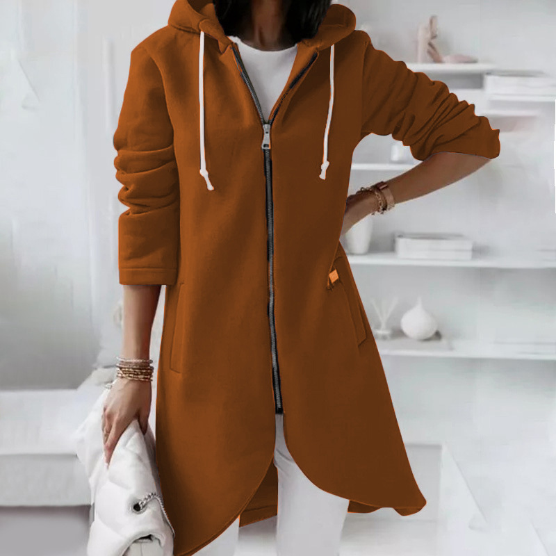 Bluza z kapturem damska | zamek, kieszenie