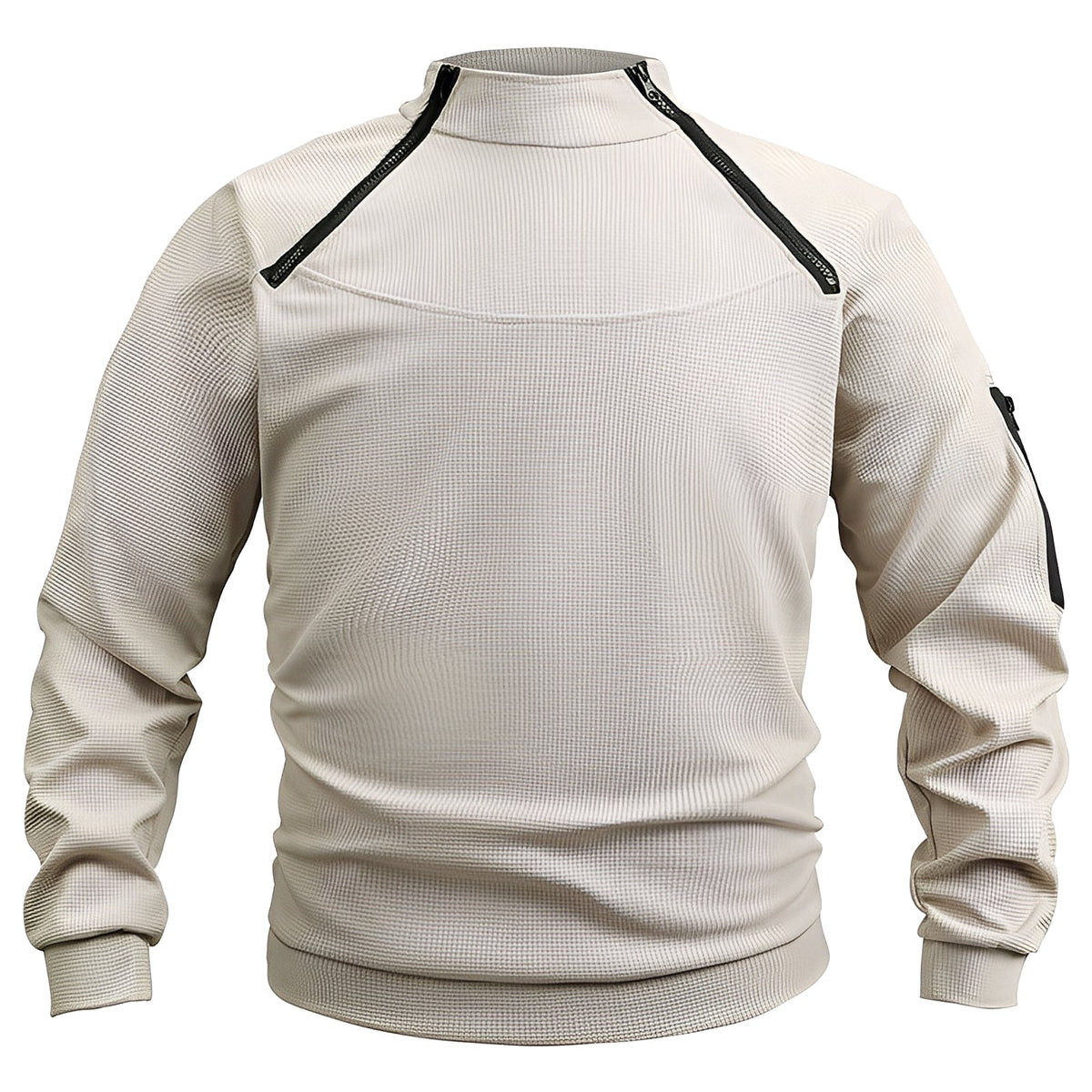 Sweatshirt męski | kieszeń na rękawie, dłuższy krój
