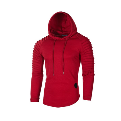 Bluza męska z kapturem | strukturalne rękawy, dopasowany krój