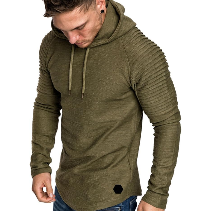 Bluza męska z kapturem | strukturalne rękawy, dopasowany krój