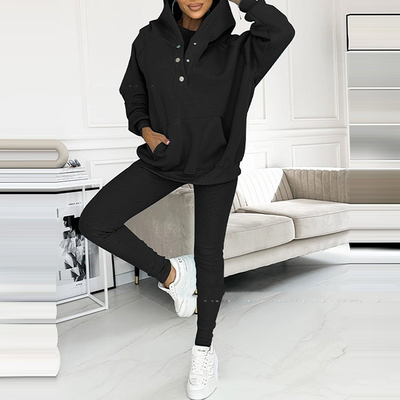 Komplet damski | bluza z kapturem, legginsy