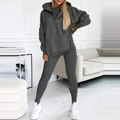 Komplet damski | bluza z kapturem, legginsy