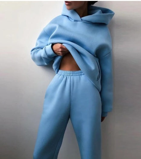 Dres damski | bluza z kapturem, szerokie spodnie