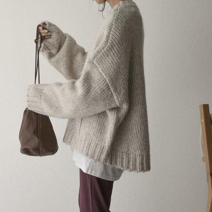 Sweter damski | oversize, kontrastowa kieszeń