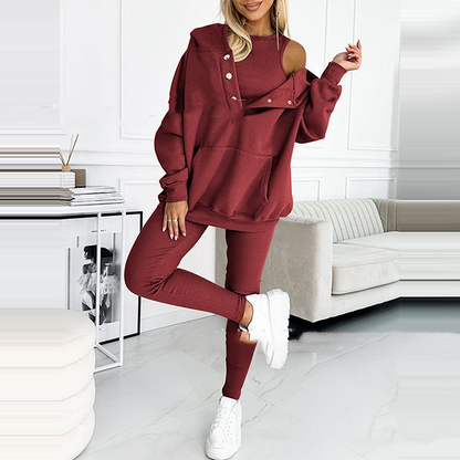 Komplet damski | bluza z kapturem, legginsy