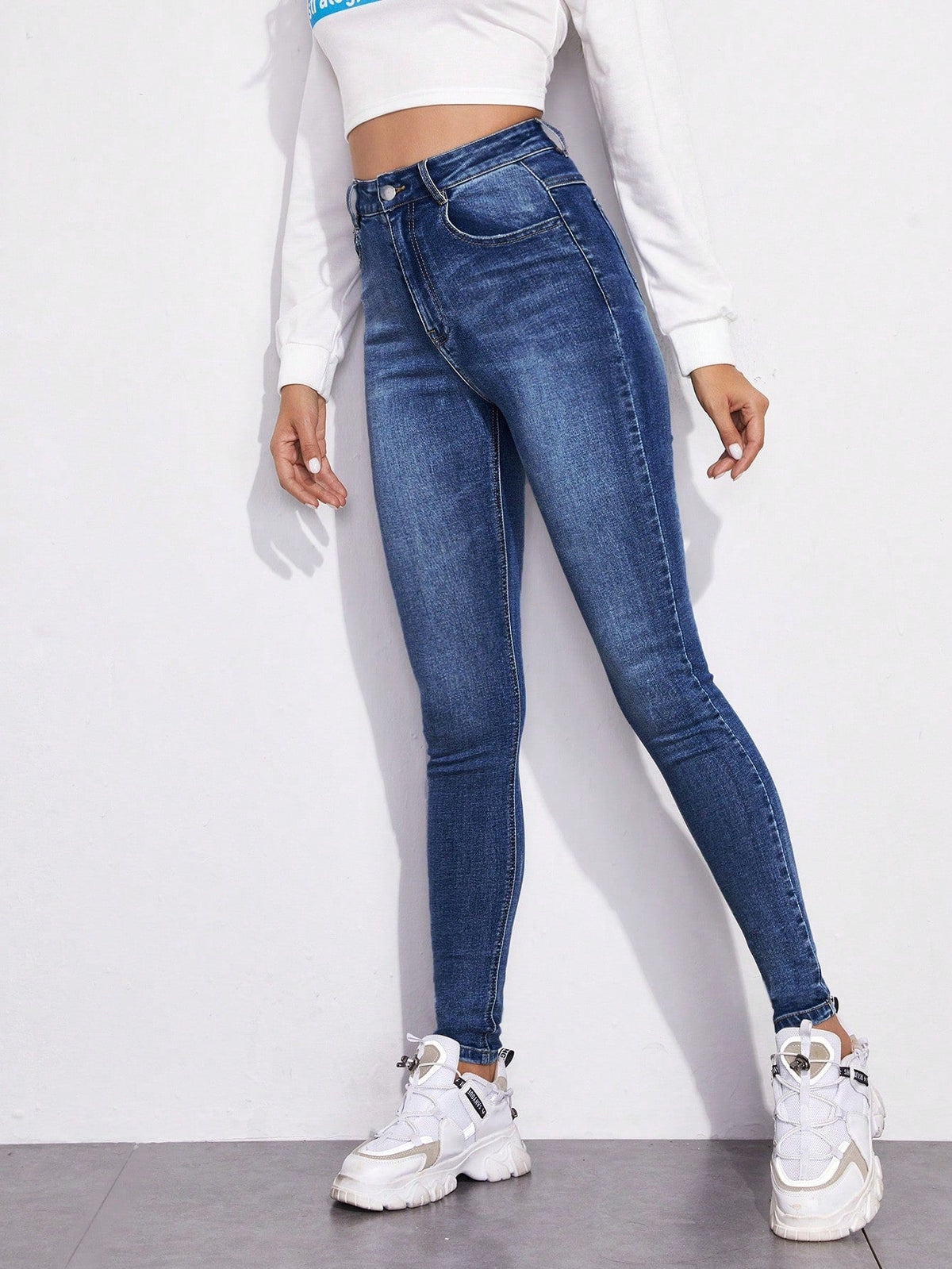 Dżinsy skinny damskie | wysoki stan, elastyczny denim