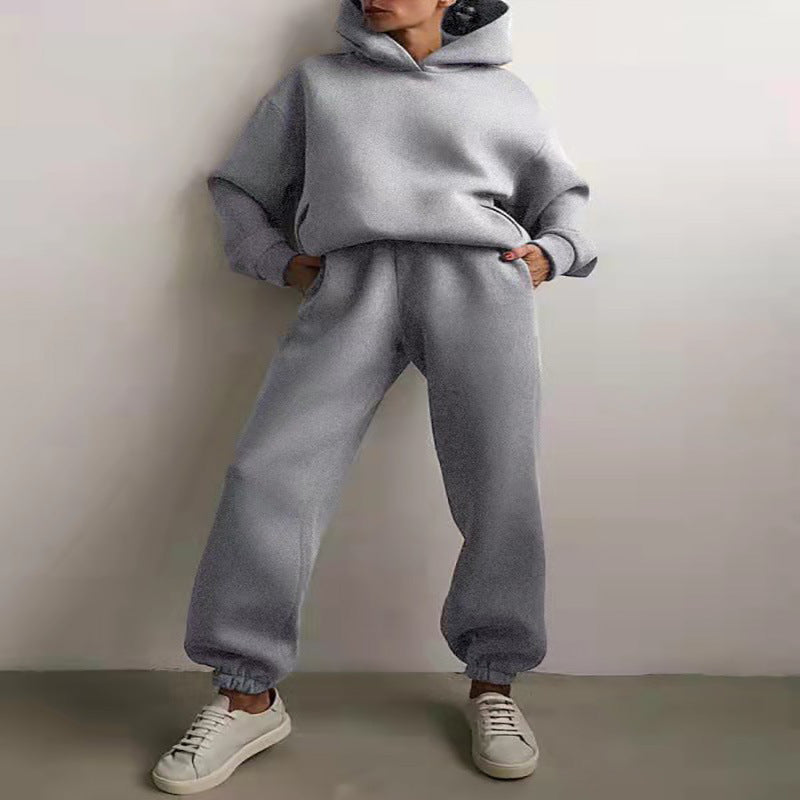 Dres damski | bluza z kapturem, szerokie spodnie