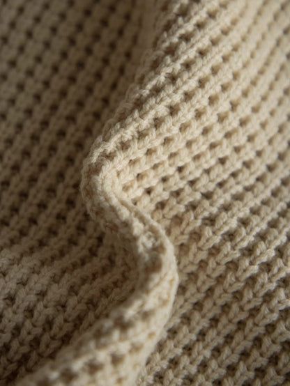 Sweter męski | teksturowana dzianina, okrągły dekolt