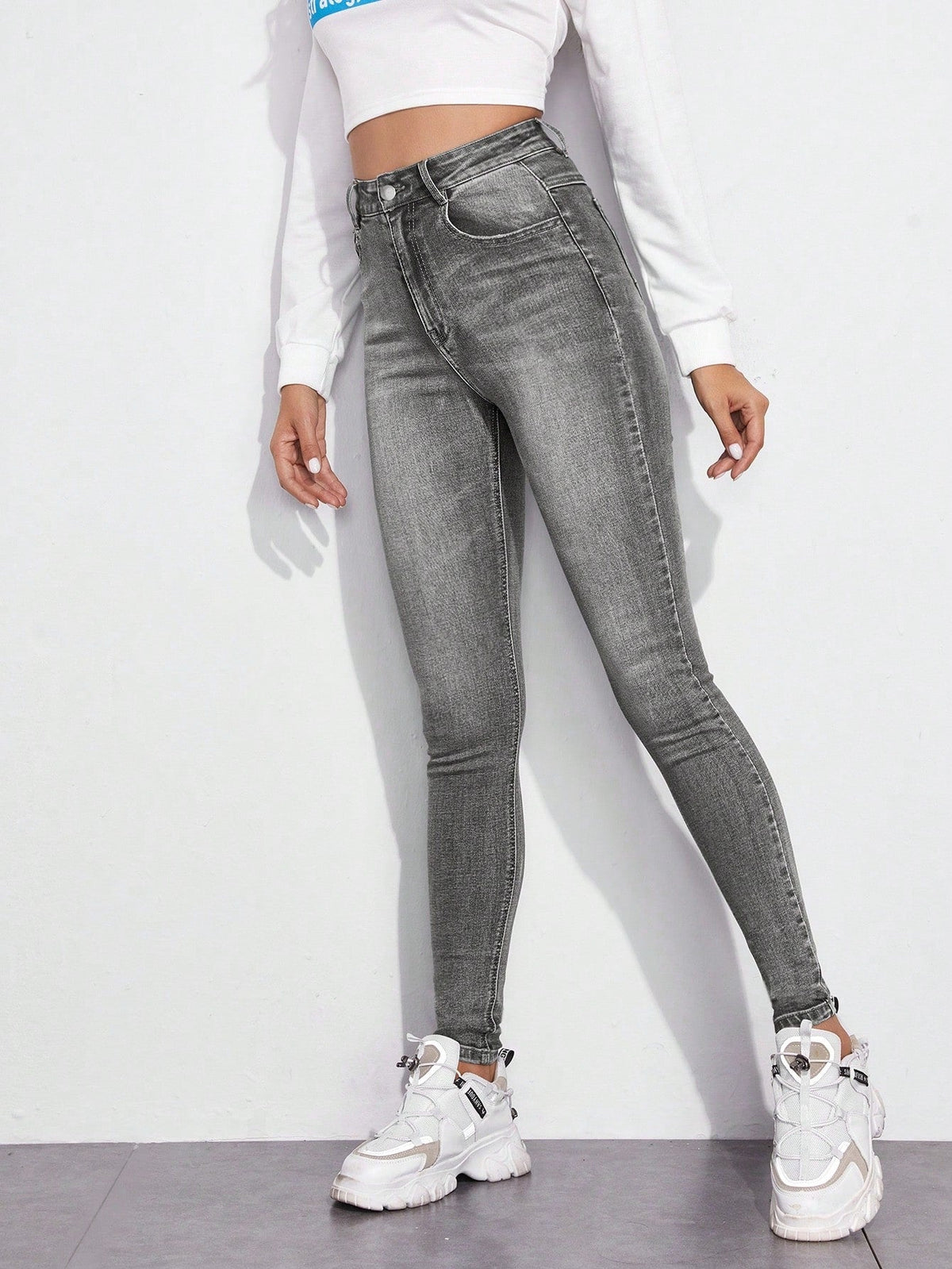 Dżinsy skinny damskie | wysoki stan, elastyczny denim