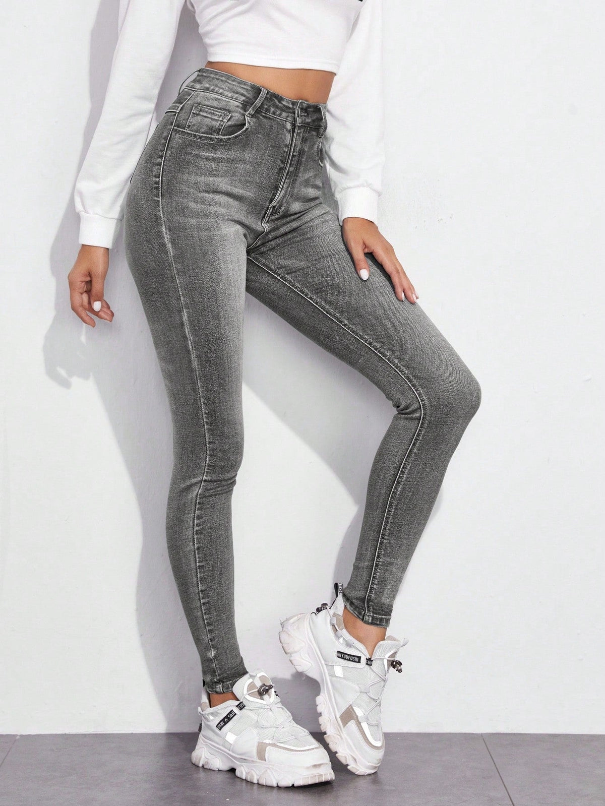Dżinsy skinny damskie | wysoki stan, elastyczny denim