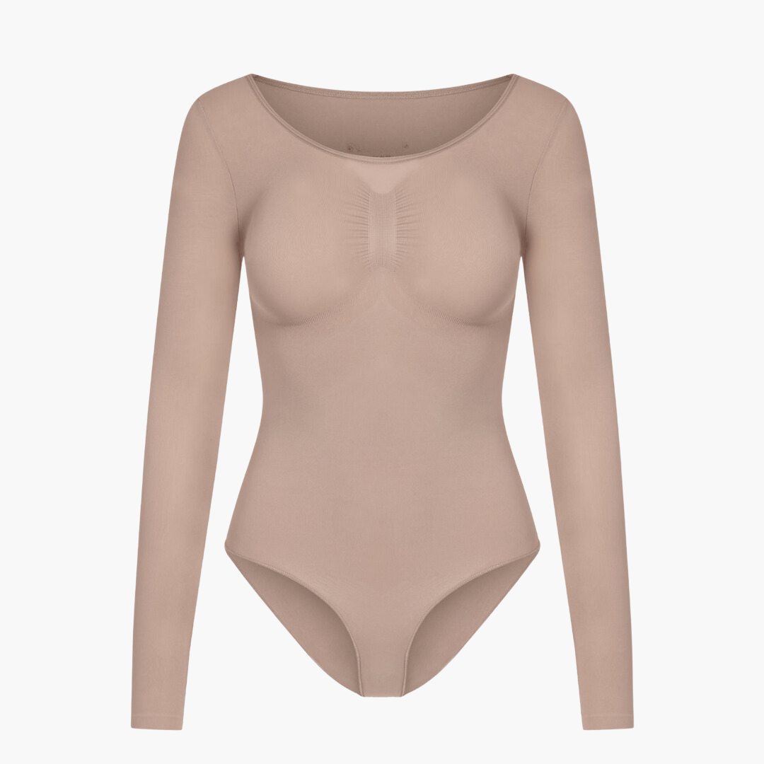 Body modelujące damskie | długi rękaw, zdejmowany krok