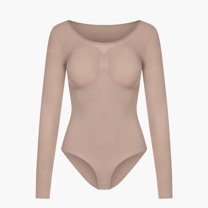 Body modelujące damskie | długi rękaw, zdejmowany krok