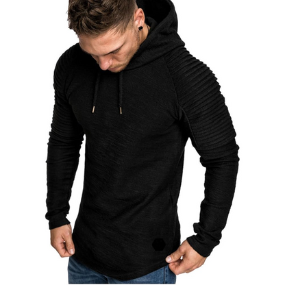 Bluza męska z kapturem | strukturalne rękawy, dopasowany krój